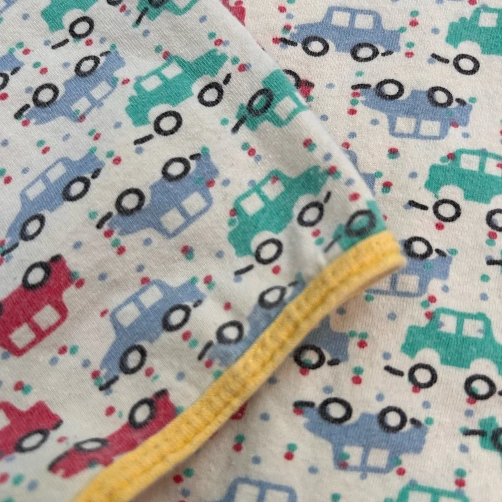 Little Boys Light Yellow with Red Blue & Green Cars w Elastic Waist PJ’s  Size 8